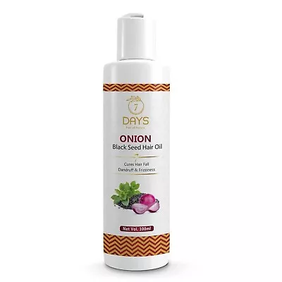 7 DAYS Onion & Black Seed Hair Oil For Hair Fall Control & Frizzness  - 100ml • $24.62