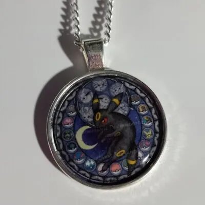 £3.49 • Buy Kingdom Hearts Themed Stained Glass Necklace Keyring Pokemon Umbreon Eevee