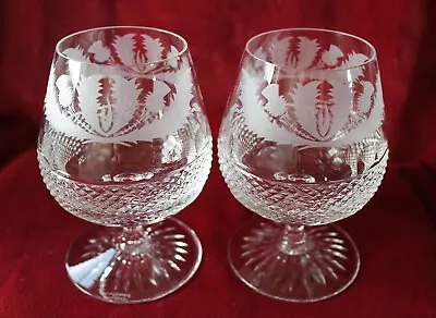 £130 • Buy Edinburgh Crystal Thistle Pattern - Pair Of Brandy Glasses - Signed