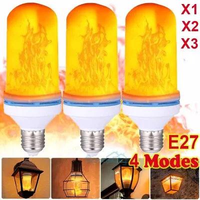 3 PACK - LED Flame Effect Fire Light Bulb - Simulated Nature Flicker Lamp Decor • $10.87