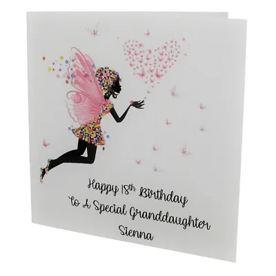 PERSONALISED Fairy Butterfly FEMALE Relation BIRTHDAY CARD 18th 21st 30th • £2.21