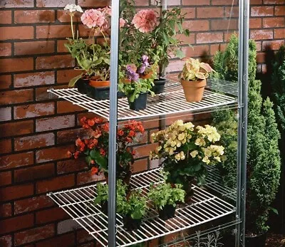 £69.99 • Buy Halls Wall Garden Staging Shelving PAIR - To Fit Hall's Wall Garden Greenhouse