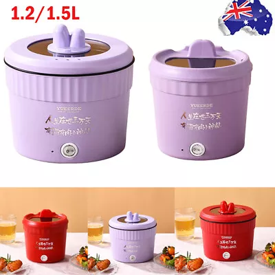 Mini Portable Electric Cooker Hot Pot With Steamer For Frying Noodles Rice • $21.99