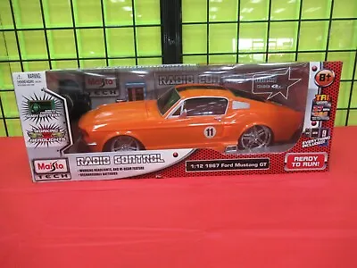 NEW Maisto Tech Orange 1967 Ford Mustang GT 1:12 Diecast Radio Control RC Car • $199.99