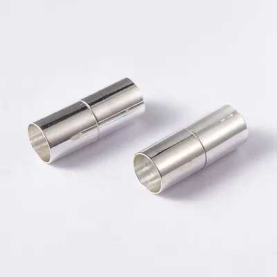 £3.99 • Buy Large Silver Magnetic Barrel Clasps - 28 X 11 Mm (10 Mm Hole) | 0324
