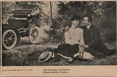 Postcard 1907 Lovers By Car L. M. Kline Postcard UNP B4210.4 • $4.65