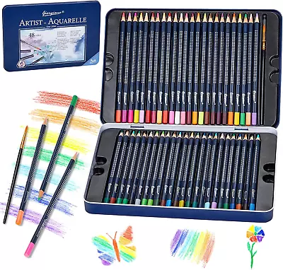 Cooja Colouring Pencils For Adults Children School 48 Coloured Pencils In Tin A • £16.26