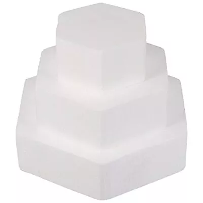 3 Pcs Styrofoam Cake Dummy Hexagon Foam Cake Model Sugarcraft Flower Decor Pract • $30.11