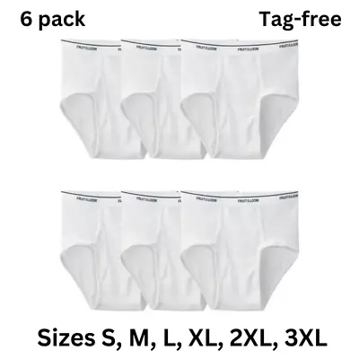 Fruit Of The Loom Men's White Briefs UnderWears 6 Pack Sizes S To 3XL New • $14.39