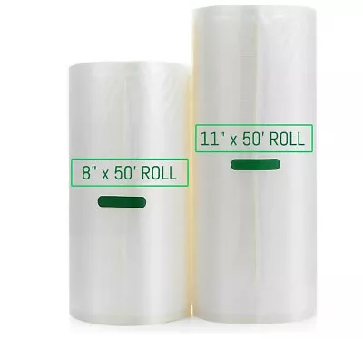 2/4 Rolls Giant 8 X50' 11 X50' Rolls Vacuum Sealer Bags Food Saver Embossed Bags • $16.99