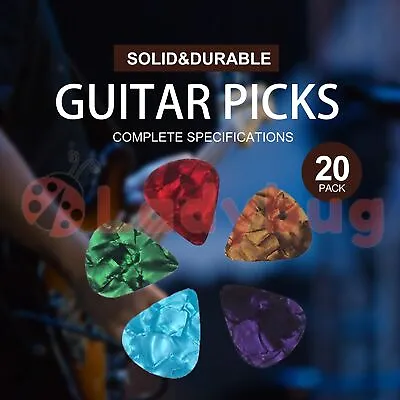 $3.66 • Buy 20x Multicolor Celluloid Acoustic Electric Guitar Picks Plectrums