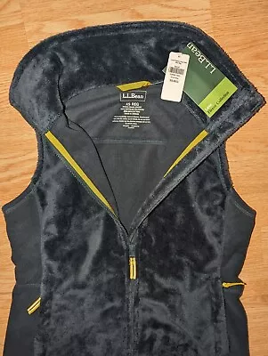 L.L. Bean Luxe Fleece Long Vest Gray NEW WITH TAGS Misses XS 506187 Plush  • £24.08