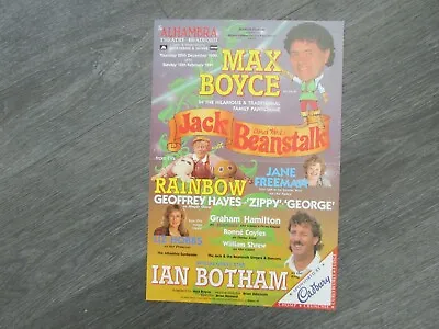 Max Boyce Ian Botham In Jack And Beanstalk 1990 Bradford Alhambra Theatre Poster • £17.99