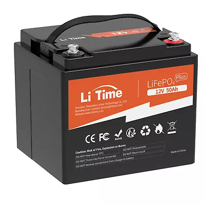 Litime 12V 50Ah LiFePO4 Lithium Battery For RV Trolling Motor Marine Solar • $135.99