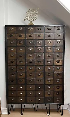 $1595 • Buy Card Catalogue / Apothecary Drawers / Vintage Style Medicine Cabinet