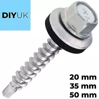 Tek Roofing Screws Hex Head With Sealing Washer For Fixing To Timber • £4.59