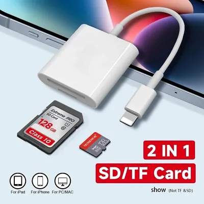 Micro SD TF Camera Card Reader Adapter For IPhone 14 13 12 11 Pro Max XR X 8 SE • £4.95