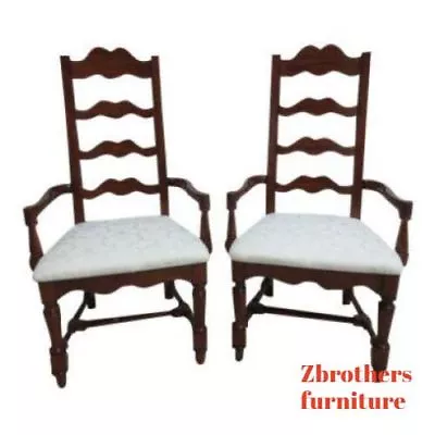 $530.10 • Buy Pair Pennsylvania House Cherry Ladderback Dining Room Desk Arm Chairs Set B