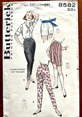 VINTAGE 1959 Butterick Pre-owned Cigarette Pants And Shorts Pattern. • $4.50