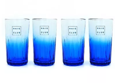 4 X Beckham Haig Club Whisky Whiskey HiBall Blue Glass Pub Bar Branded 12floz • £14.95