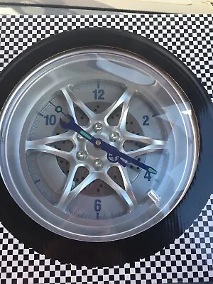 14  Tire Rim Gear Clock Rubber Tire Garage Clock Home Bodyshop  Mechanic Clock • $39.97
