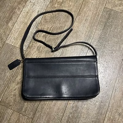 Vintage COACH USA Tribeca Convertible Clutch Leather Bag Crossbody #9091 Black • $69.99
