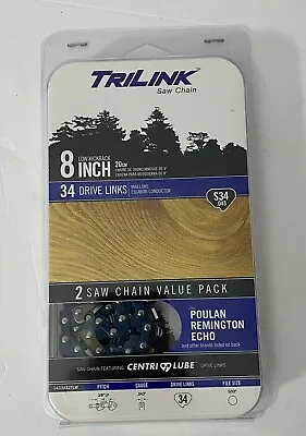 2-Pack TriLink Saw Chain 8 Inch S34 Pole Saw 14334X2TLW Echo Remington Poulan • $7.66