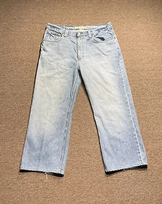 Bullhead Denim Mens Jeans Size 34 Relaxed Straight Light Wash 34x27 Hemmed Leg • $11.21