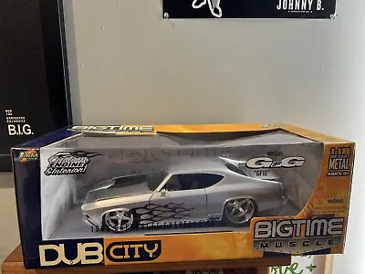 Jada Dub City Big Time Muscle 1969 Chevelle SS Silver 1:18 Scale Diecast New • $80