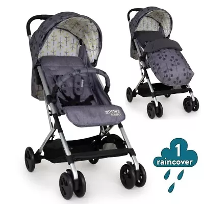 Cosatto Woosh 2 Special Edition Stroller + Footmuff - Pom Pom Grey Compact Fold • £136.99