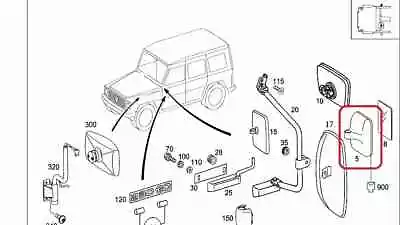 Mercedes W461 - W463 G-Wagen Side Mirror - 461 810 10 16 4618101016 • $103.73