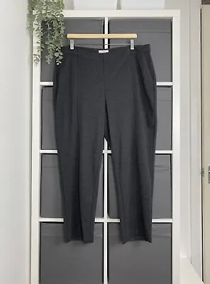 M&S Classic Jersey Trousers UK 20 S Pockets Pull On Elasticated Waist W38 L26 • £12.99