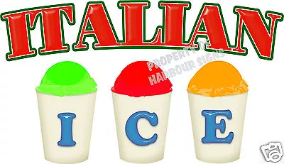 Italian Ice Decal 14  Concession Trailer Cart Food Truck Cart Vinyl Menu Sign  • $14.99