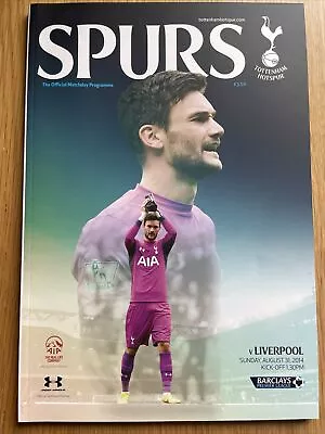 £1.10 • Buy Match Day Programme TOTTENHAM HOTSPUR (SPURS) V LIVERPOOL 31/08/2014