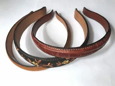 Genuine Italian Leather Thick Headband Vintage Limido Warm Colors Made In Italy • $139.99