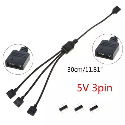 5V 3Pin Splitter Cable CPU Extension Cable Connector Adapter Cord • £6.01