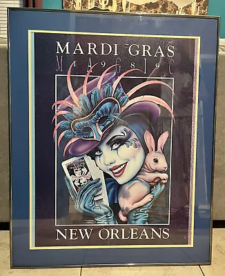 RARE Mardi Gras 1989 New Orleans MAGIC Poster Andrea Mistretta Authenticated OG • $185