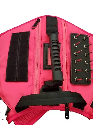 Tactical Dog Vest Harness No Pull  Clip Pink Large Adjustable Spiked Attachment  • $26.95