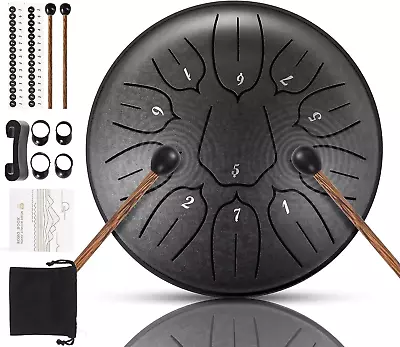 Steel Tongue Drum 11 Note 6 Inches D-Key Tank Drum Handpan Drum Panda Balmy D... • $43.21