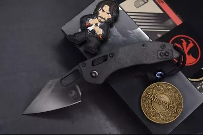 Microtech Manual Folder Stitch Fluted Carbon Fiber W/ John Wick Pack & Plague • $829.95