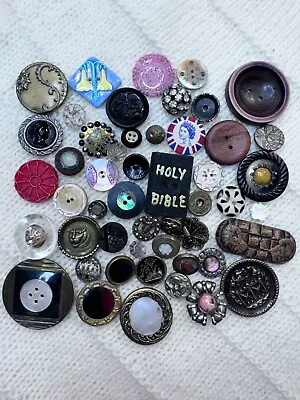 50 Antique Vintage Buttons Assorted Lot Picture Lucite 44 • $9.99