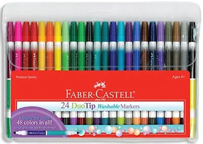 Faber-Castell DuoTip Washable Markers - 24 Markers 48 Colors • $23.31