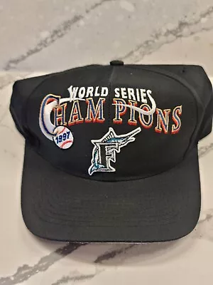 Vintage Florida Marlins 1997 World Series Champions Logo 7 Snapback Hat Cap MLB • $18.99