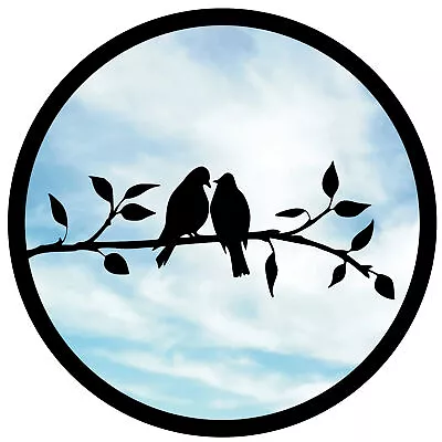 Two Little Birds Garden Mirror 50cm 19.6 Inch Diameter Round SunCatcher Decor • £69.99