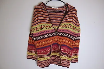 Cabi Womens L Knit Sweater Full Zip W/ Hood Fall Autumn Design • $14.77