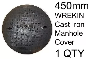 450mm Cast Iron Manhole Drain Inspection Cover WREKIN 490mm Round Keyhole Lift • £75