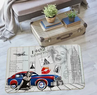 3D Car Marilyn Monroe NAO5393 Game Rug Mat Elegant Photo Carpet Mat Fay • $30.66