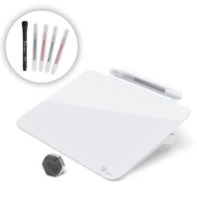 Glass Dry Erase Board Desk White Board With Standing Mini Whiteboard Easel Pa • $24.52