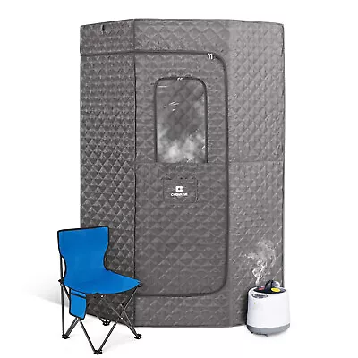 Large 1600W 4L Full Size Personal Steam Sauna Portable Home Spa W/ RemoteChair • $159.99