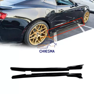 Gloss Black Fits For 2016-2024 Chevy Camaro Side Skirts Extension Panel 2PCS • $199.99